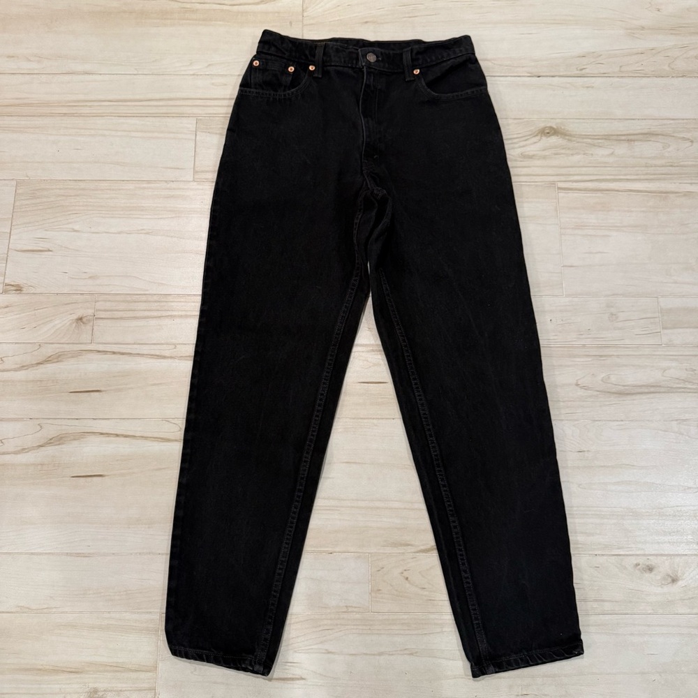 90s Vibes Levi’s 550 Black Relaxed Taper Jeans Juniors Size 11R
